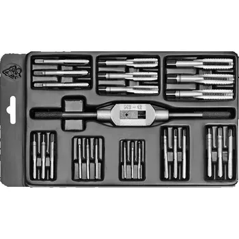 Závitořezný nástroj Bučovice Tools 320120 - Sada závitníků metrických LEVÝCH MINI-2L, rozsah M3 - M12, Nástrojová ocel (NO)