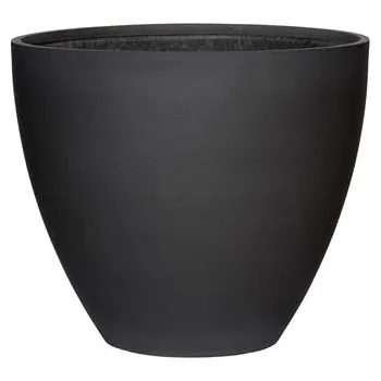 Květináč Pottery Pots Venkovní květináč kulatý Jesslyn XS, Black (barva černá), kolekce Natural, kompozit Fiberstone, průměr 42 cm x v 36 cm, objem cca 0 l
