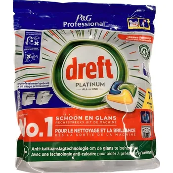 Tableta do myčky Dreft Platinum All in One Lemon kapsle do myčky, 75 ks