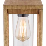 Globo Soklové světlo Candela vzhled dřeva, výška 50 cm hnědá, čirá 1 x 15 W LED - Doprava zdarma