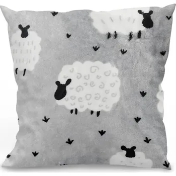Povlak na dekorativní polštářek XPOSE® Mikroplyšový povlak na polštář OVEČKA 40x40 cm, Mikroplyš + Prodloužená možnost vrácení zboží do 50 dnů