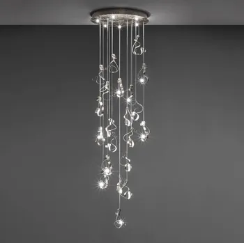 Knikerboker Curve LED závěsné světlo, 20x, stříbro - designové prvky - délka 9 cm, šířka 14 cm, výška 24 cm stříbrná LED celkem 40 W - Doprava zdarma