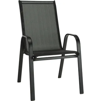 Zahradní židle ALDERA — kov, látka, tmavě šedá Kondela