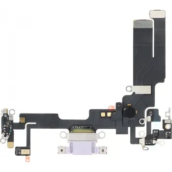 Nabíjecí port a flex kabel pro iPhone 14 OEM - Fialový