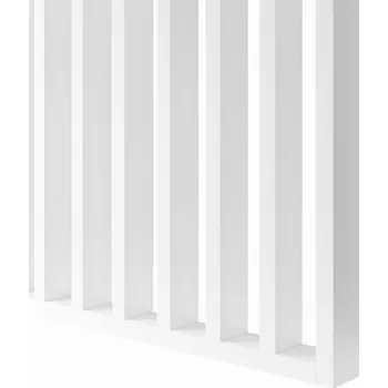 Obklad Lamele 3D Dělící lamelová stěna - BÍLÁ, (kompletní sada), MDF + FINISH FOLIE, 29 předpřipravených šířek od 510 do 2750 mm, libovolná výška (maximálně 2750 mm), 70 mm tloušťka příčky