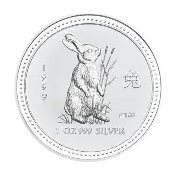 1/2 unce stříbrná mince Austrálie Lunar I zajíc 1999