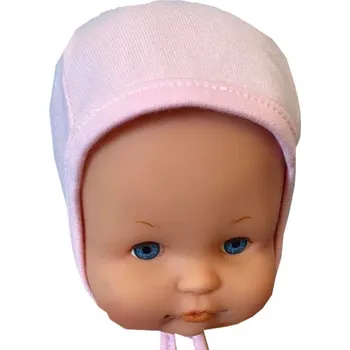 Kojenecká čepice Kojenecká čepice na zavazování růžová 68