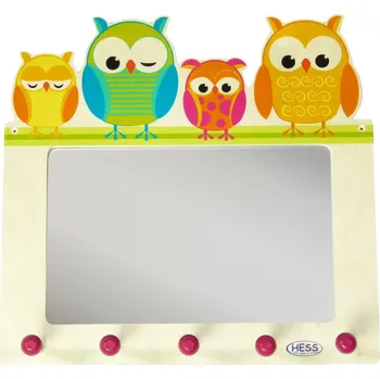 Věšák Hess věšák se zrcadlem soví rodina