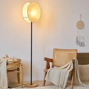 Lampička Stojací lampa Pauleen Boho Darling - Délka připojovacího kabelu 170 cm, Ø základny 25 cm béžová, černá, světlé dřevo 1 x 20 W - Doprava zdarma