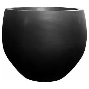 Květináč Pottery Pots Venkovní květináč kulatý Orb M, Black (barva černá), kolekce Natural, kompozit Fiberstone, průměr 53 cm x v 44,5 cm