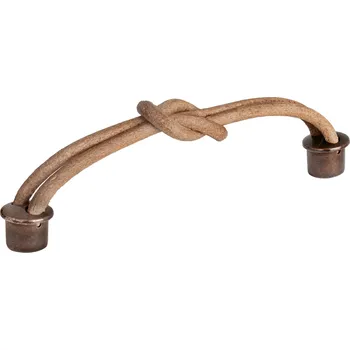 Nábytkové kování Walteco Nábytková úchytka Rimini rozteč 128mm, kožená, antik měď