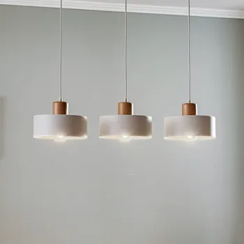 EMIBIG LIGHTING Závěsné světlo Tako, tříramenné, bílé - Délka baldachýnu 60 cm bílá, světlé dřevo 3 x 60 W - Doprava zdarma