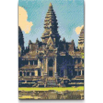 Diamantové malování Diamantové malování - Chrám Angor Vat Velikost: 40x60cm, Rámování: Pouze srolované plátno, Diamanty: Čtvercové
