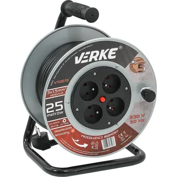 Napájecí kabel Prodlužovací kabel na kovovém bubnu 3x1,5mm, 25m, Verke V70015