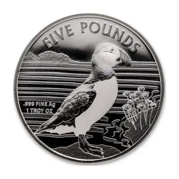 1 unce stříbrná mince Alderney Puffin - Papageitaucher 2019