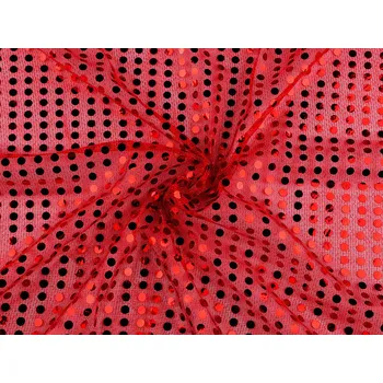 Flitrový úplet Ø7 mm, barva 4 červená