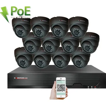 Mikrofon PoE IP 12 kamerový set XM-1211B 4MPx, mikrofon, CZ menu