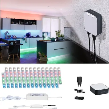 LED páska Paulmann Smart Set MaxLED 500 IP44 RGBW ZigBee 5m brána - Brána - délka 8,4 cm, šířka 7,2 cm, výška 2,6 cm stříbro LED 33 W celkem - Doprava zdarma