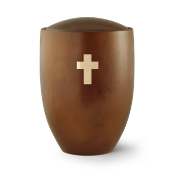 Smuteční dekorace Dřevěná urna Sevilla - Kříž/Teak