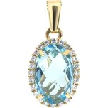 Leru Luxusní zlatý přívěsek Blue Topaz