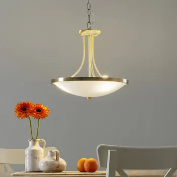 Orion Závěsné světlo TALYA, Ø 39,5 cm starožitná mosaz, bílá 3 x 60 W - Doprava zdarma