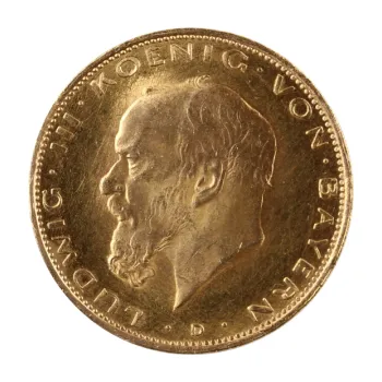 20 Mark zlatá mince Ludwig III König von Bayern