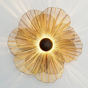 Lampička Holländer Nástěnné světlo Tremolo ve tvaru květiny zlatá, hnědočerná 3 x 10 W - Doprava zdarma