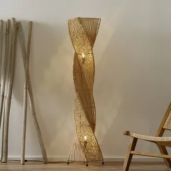 Lampička Woru Stojací lampa Marco, otočná, 150 cm světle hnědá, tmavě hnědá, bílá 2 x 40 W - Doprava zdarma