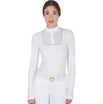 Dámské tričko EQUESTRO Triko závodní Jersey Rhinestone Equestro, dámské, bílé S