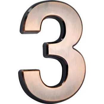 Domovní cedule STREND PRO Číslo MagicHome ´3´, domové, s lepiacou páskou, bronzové, 70x100 mm, ABS