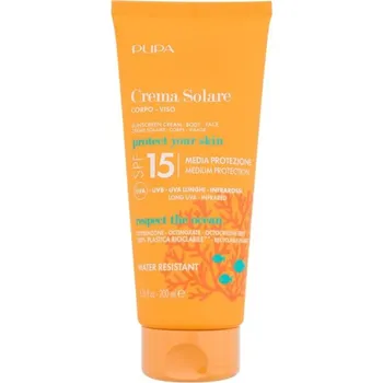 Přípravek na opalování Pupa Sunscreen Cream SPF15 - Voděodolný opalovací krém na tělo i obličej 200 ml