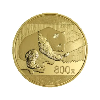 50g zlatá mince China Panda 2016