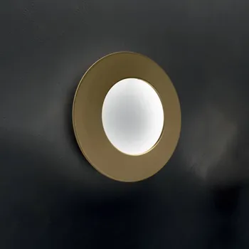 Lampička ICONE Vera nástěnné svítidlo 927 Triac Ø21cm bílá/mosaz - Tloušťka kroužku 0,6 cm; maximální výstupek 27 cm bílá, satinovaná mosaz 1 x 13,5 W LED - Doprava zdarma