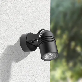 Venkovní osvětlení LCD LED venkovní nástěnný reflektor 5019, černá, IP54 - Ø bodového světla 6 cm černá, čirá LED celkem 6 W - Doprava zdarma