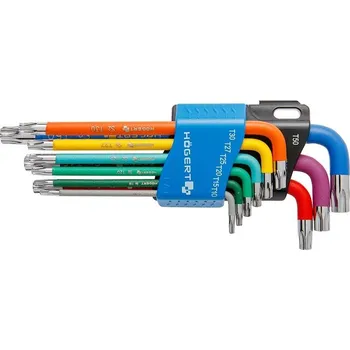 Autoklíč Sada barevných TORX klíčů T10 - T50 Högert Germany