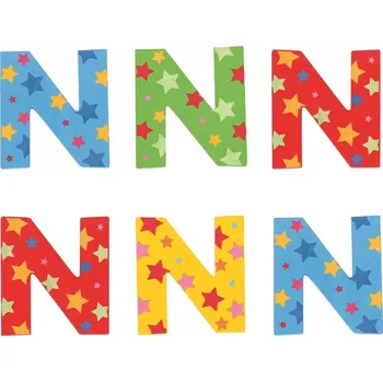 Dřevěná hračka Bigjigs Toys hvězdičkové písmenko N