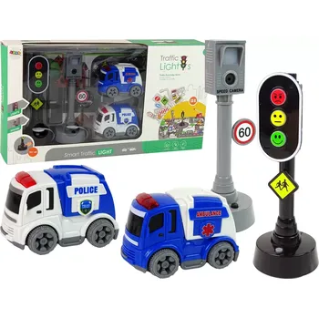 Hračka Sada Hračky Auta s Dopravními Značkami a Světelnou Signalizací