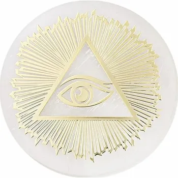 Selenit Horovo oko v pyramidě - dekorace cca 0,75 x 6 cm