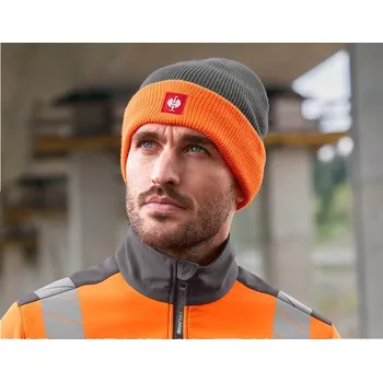 Čepice Pletená čepice e.s.motion 24/7 antracit/výstražná oranžová Strauss