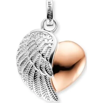 Přívěsek Stříbrný přívěsek ENGELSRUFER Růžově zlacené srdce s křídlem ERP-LILHEARTW-BIR