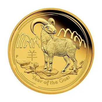 1/10 uncí zlatá mince Austrálie Lunar II koza 2015 - leštěná deska