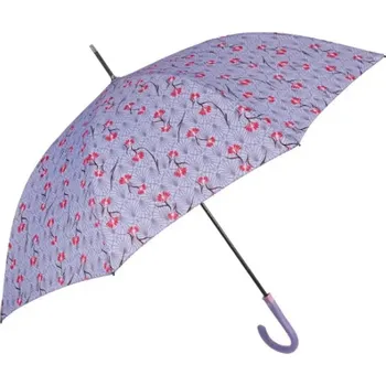 Deštník PERLETTI Technology XL, Dámský automatický deštník Fiori/fialová, 21774