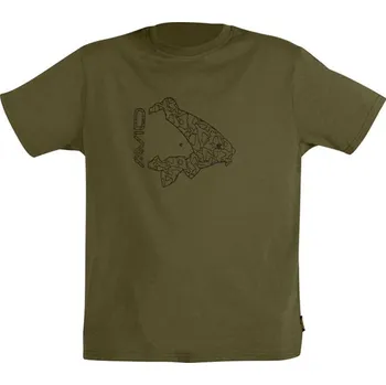 Rybářské oblečení Tričko Avid Carp Icon T-Shirt Khaki Velikost XXL