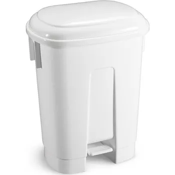 Podlahový mycí stroj Koš na odpad Derby, 60 l, nášlapný, bílý/bílé víko