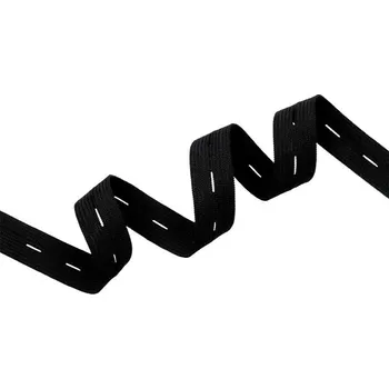 Textilní guma Pruženka s knoflíkovou dírku - Šíře 15 až 30 mm Barva: Černá, Šíře: 30 mm