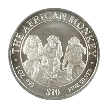 1 unce stříbrná mince Somali Republic African Monkey 2001
