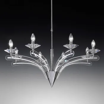 Lampička Metallux Lustr ICARO s křišťálovým sklem 8zdrojový, chrom čirá 8 x 40 W - Doprava zdarma