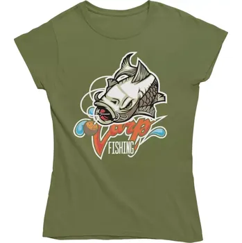 Dámské tričko Dámské tričko pro rybářky Carp Fishing khaki
