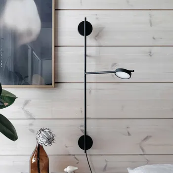 Lampička GRUPA Igram LED nástěnné svítidlo dvoubarevné černé - Délka vodorovného ramene 38,5 cm; délka zástrčkového kabelu 250 cm černá (RAL 9005) 2 x 5,4 W LED - Doprava zdarma