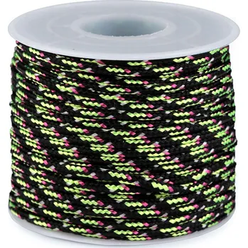 Výtvárné potřeby Padáková / oděvní šňůra Ø2,5 mm Varianta: 7 černá zelená, Balení: 25 m